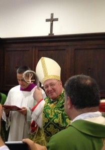 Cardinal Dolan at his titular Church, Our Lady of Guadalupe.