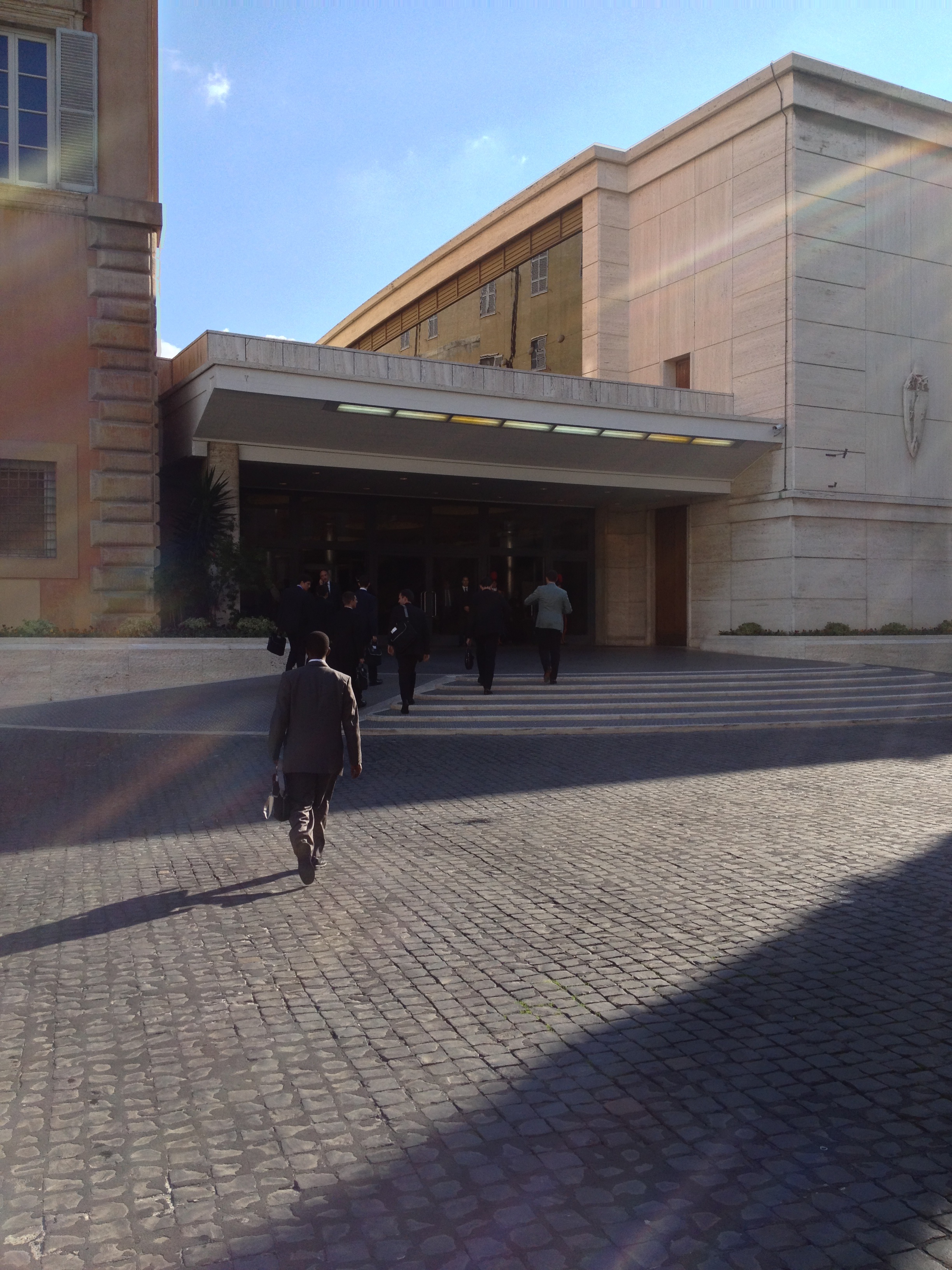 The entrance to the Paul VI Audience Hall. The synod assembly takes place on the second floor.