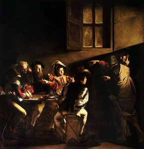 The Calling of Saint Matthew by Caravaggo (1599-1600)