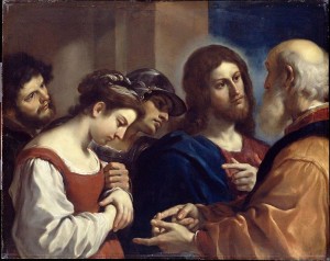 The Woman Taken in Adultery  by Giovanni Francesco Barbieri (Guercino)