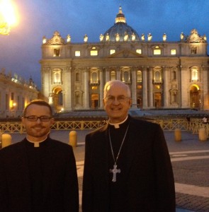 Seminarian Casey Sanders and Archbishop Kurtz in Rome