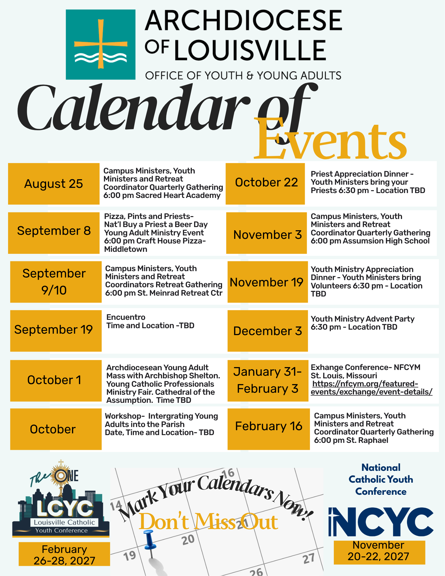 Calendar of Events (2)