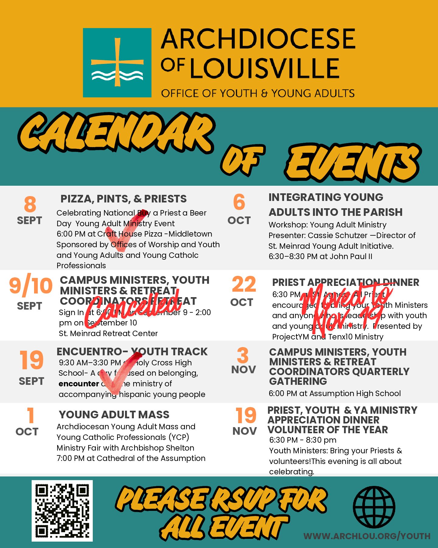Calendar of Events September -November