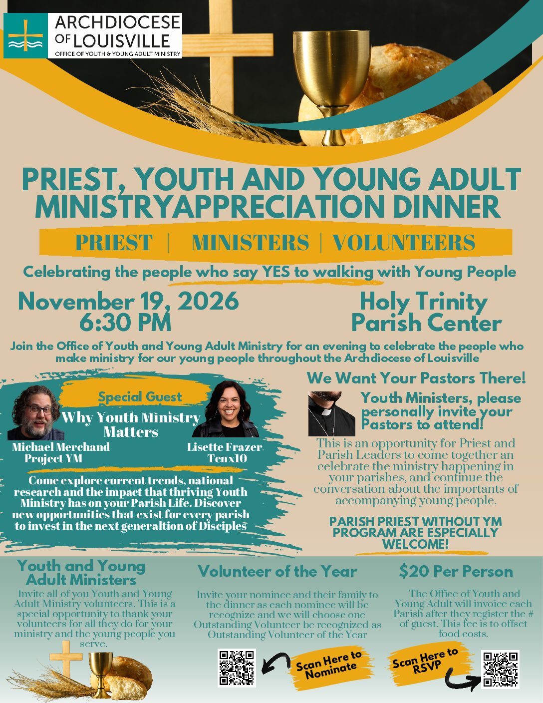 Priest, Y & YA Ministry Appreciation Dinner